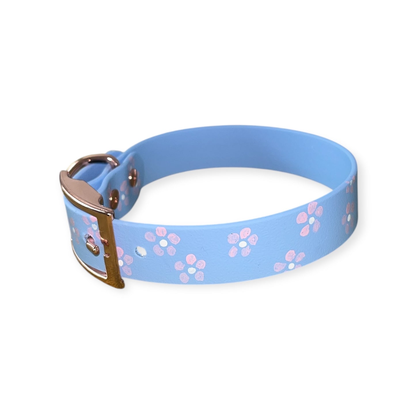 Halsband Biothane "pink flowers"