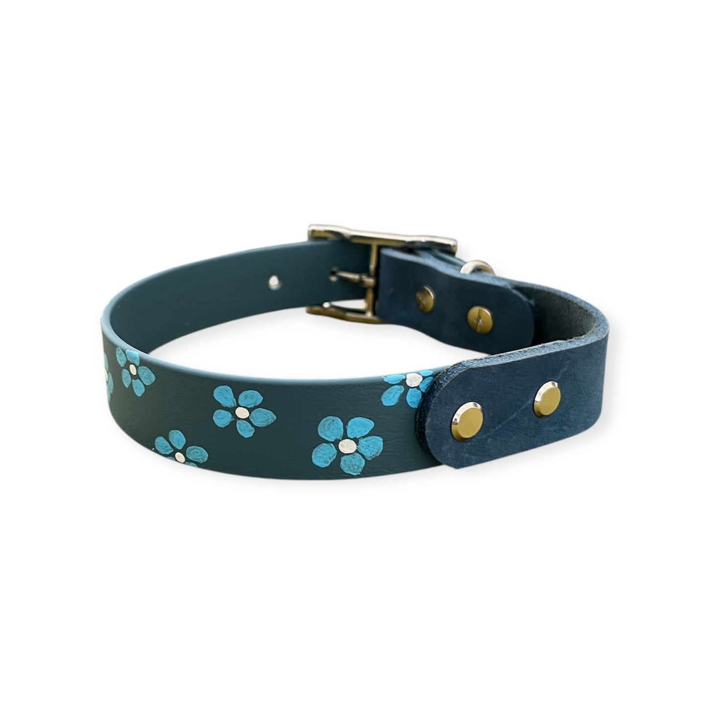 Halsband Biothane/Nubuk-Leder (flowers)