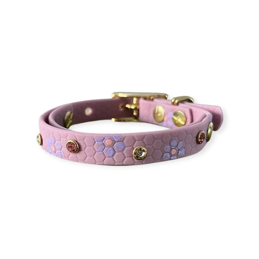 Halsband Biothane extra dünn "lilac flowers"