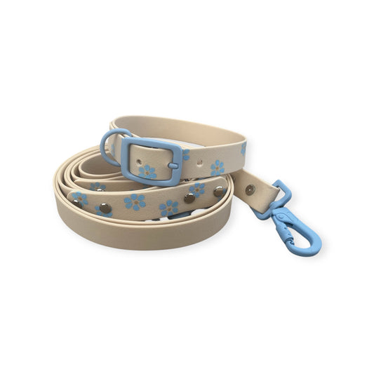 Halsband Biothane "blue flower"