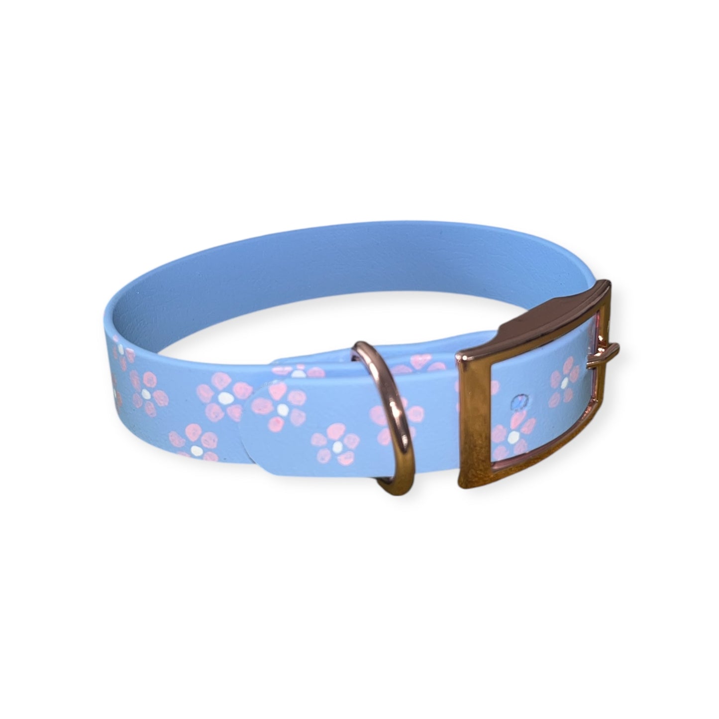 Halsband Biothane "pink flowers"