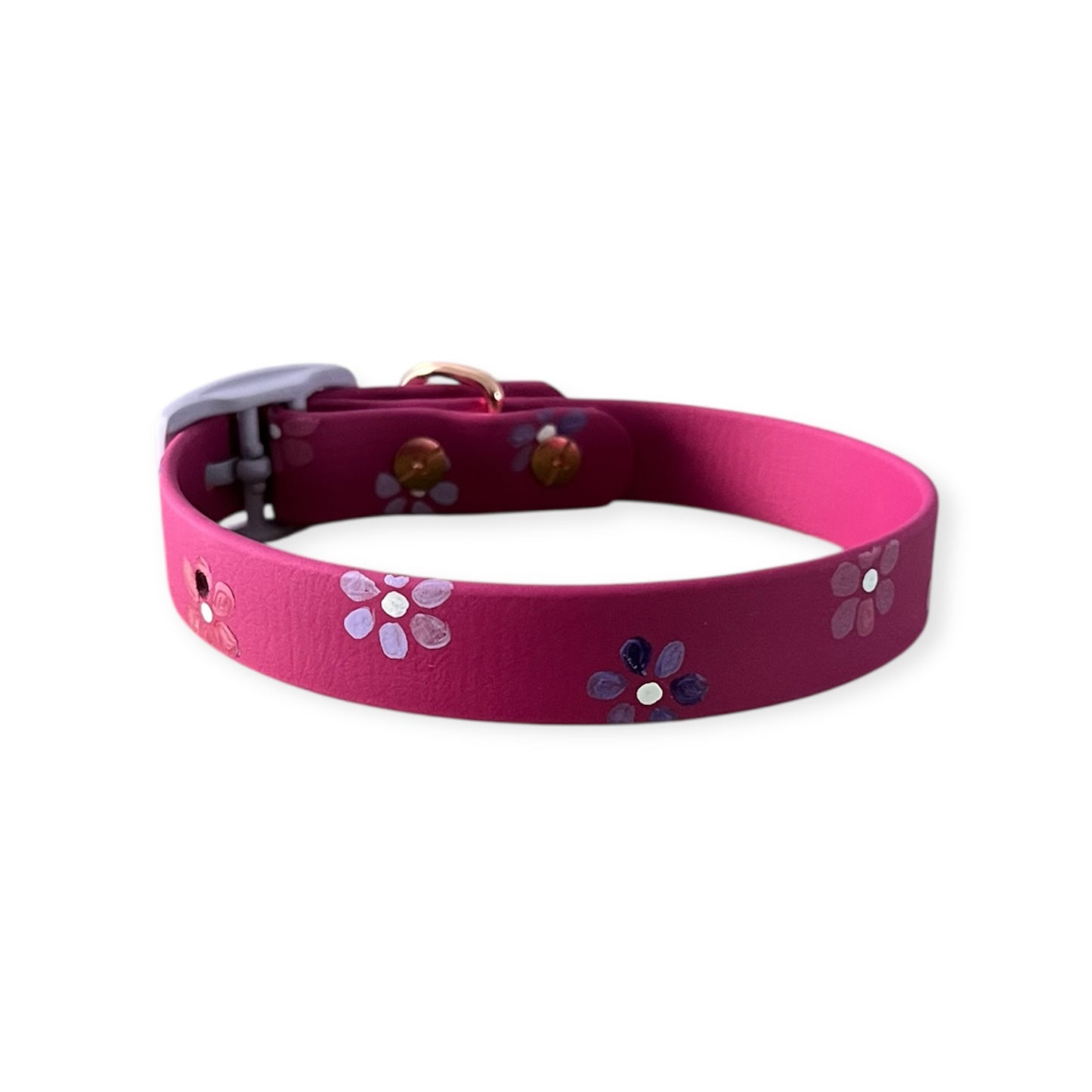 Halsband Biothane "flowers mangenta"