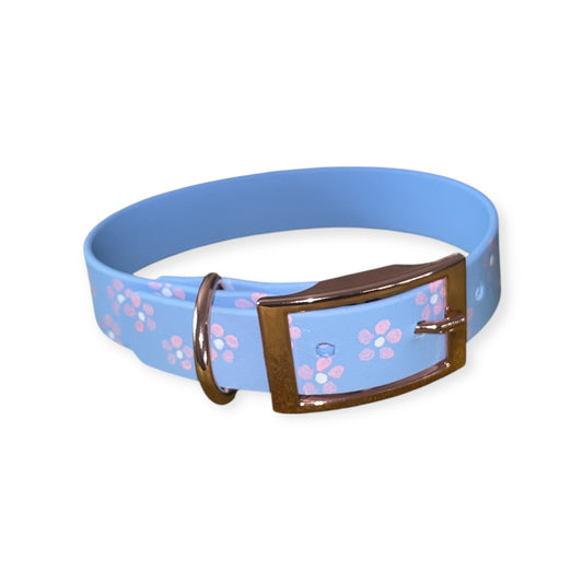 Halsband Biothane "pink flowers"