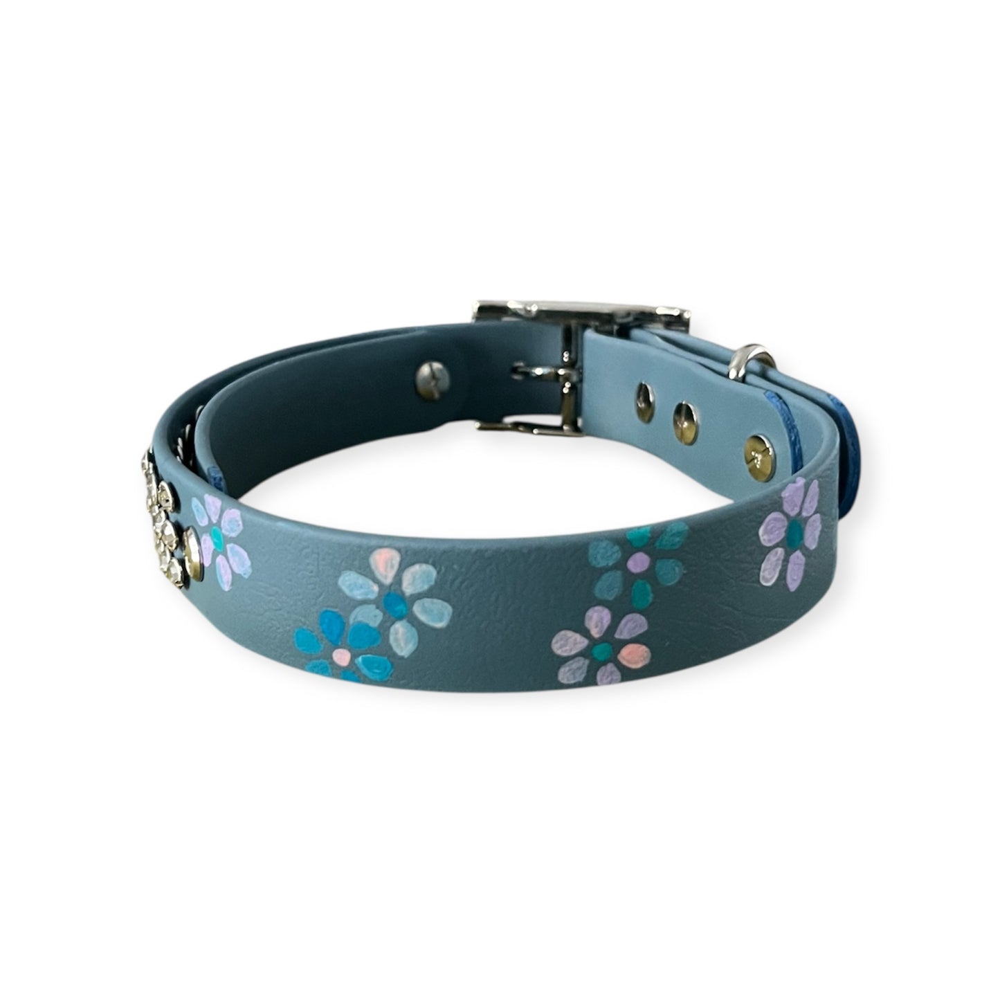 Halsband Biothane "shiny flowers"