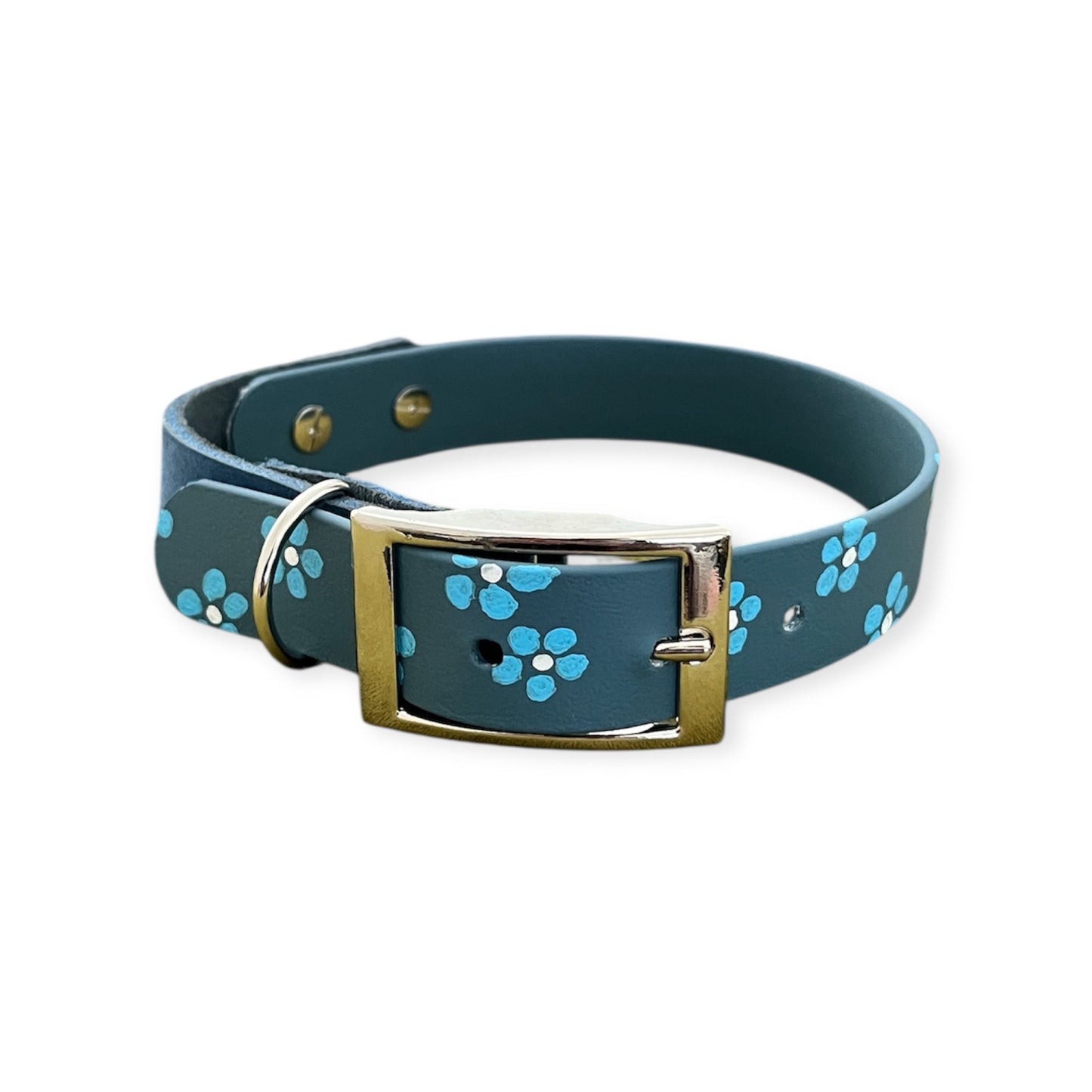 Halsband Biothane/Nubuk-Leder (flowers)